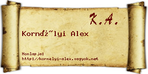 Kornélyi Alex névjegykártya